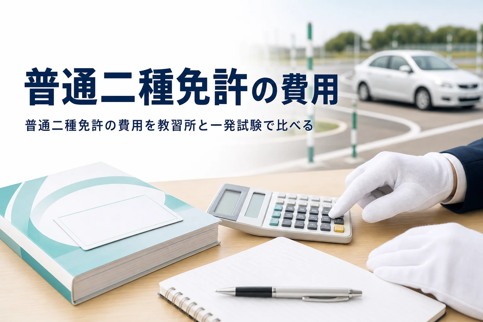 普通二種免許の費用を、教習所で取る場合と試験場の一発試験で取る場合に分けて紹介する記事のアイキャッチ