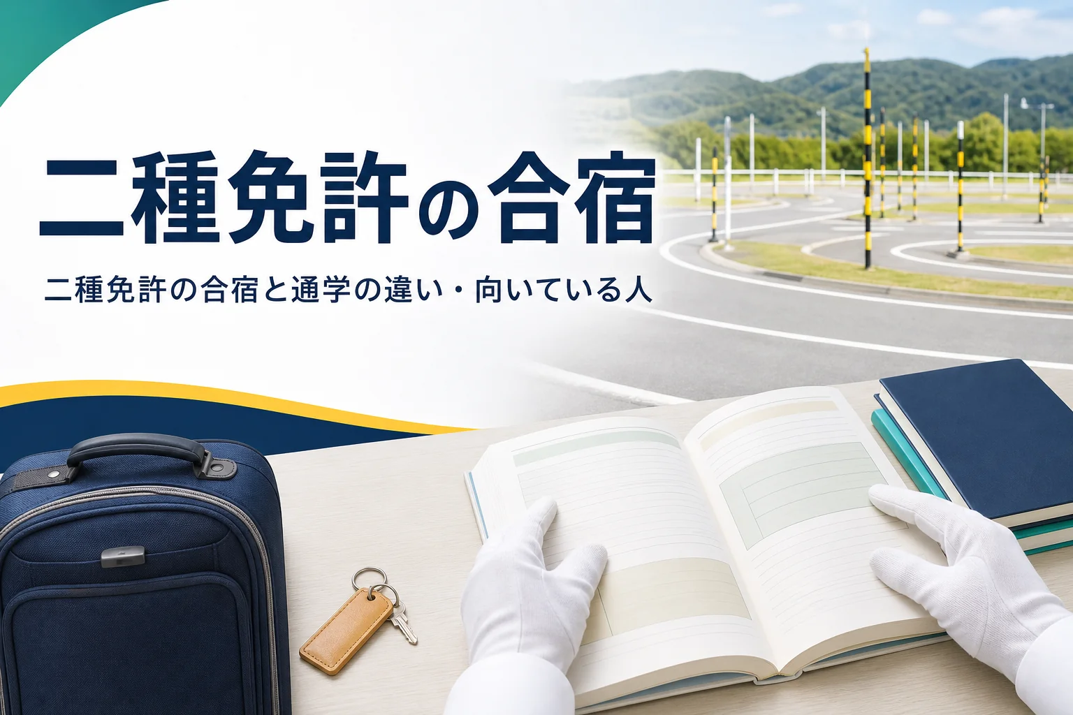 二種免許を合宿で取る時の通学との違いと、向いている人の選び方を紹介する記事のアイキャッチ
