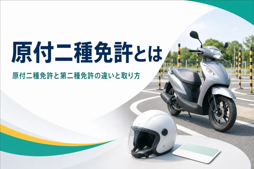 原付二種免許とは何か、第二種免許との違いと取り方を紹介する記事のアイキャッチ