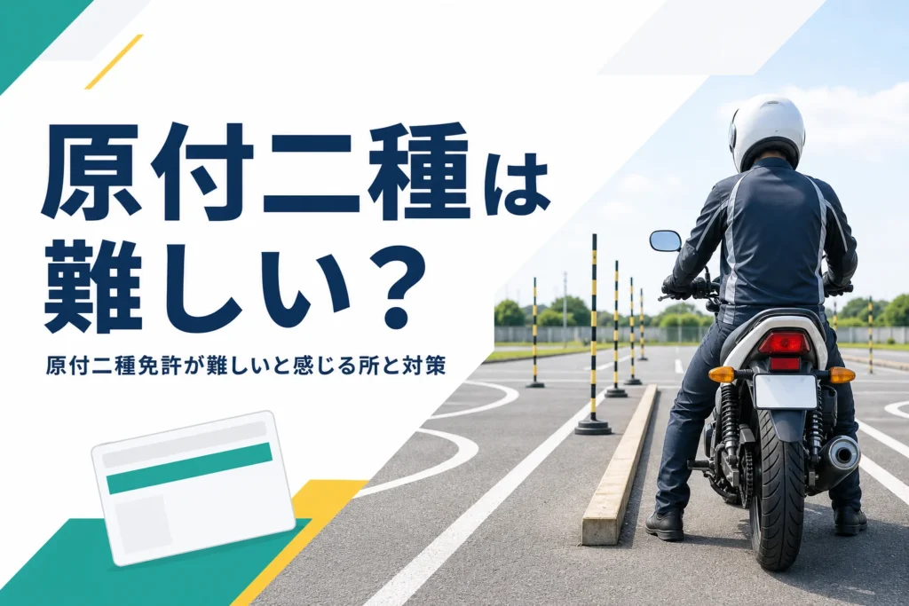原付二種免許は難しいのか、教習でつまずく所と対策を紹介する記事のアイキャッチ