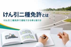 けん引二種免許で運転できる車と教習所の探し方を紹介する記事のアイキャッチ