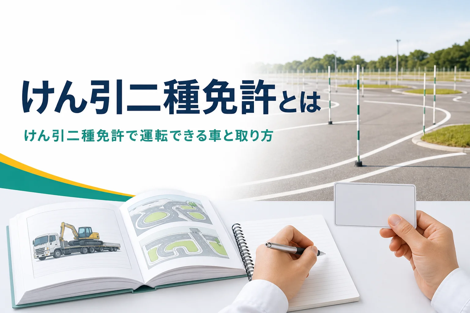 けん引二種免許で運転できる車と教習所の探し方を紹介する記事のアイキャッチ