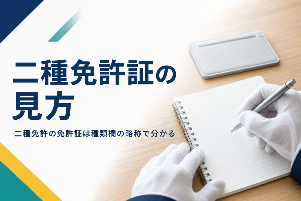 二種免許の免許証の種類欄の略称と有効期間を紹介する記事のアイキャッチ
