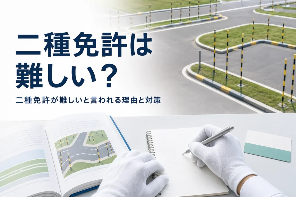二種免許が難しいと言われる理由と、つまずく所の対策を紹介する記事のアイキャッチ