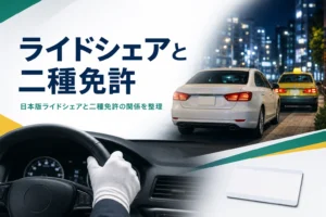 日本版ライドシェアと二種免許の関係、一種免許で運転できる仕組みを紹介する記事のアイキャッチ